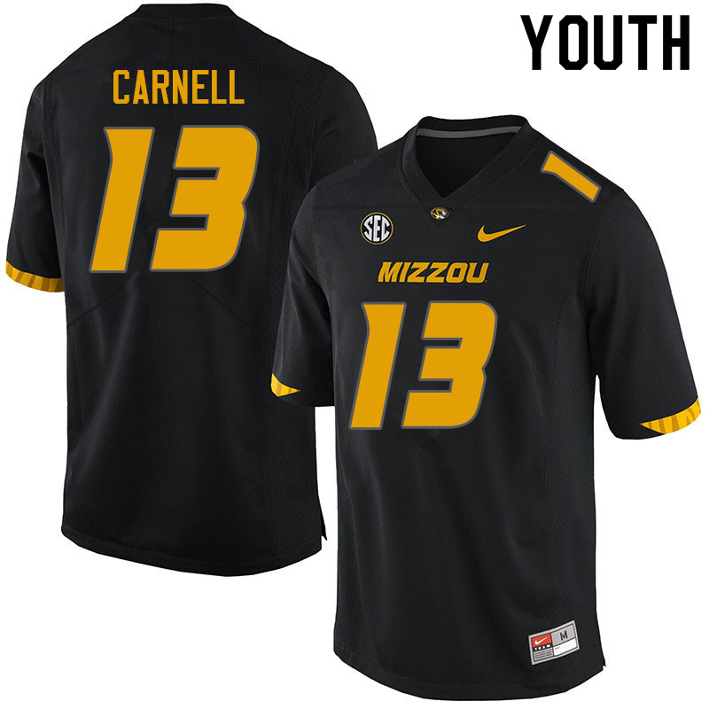Youth #13 Daylan Carnell Missouri Tigers College Football Jerseys Sale-Black